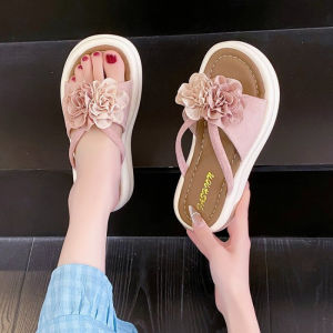 [Free Shipping] 2026 Summer Outdoor Wear Sweet Slippers Thick-Soled Floral Sandals WomenS Shoes Fashionable Versatile Beach Shoes