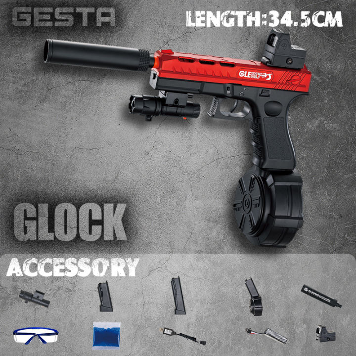 GLOCK Electric Automatic Gel Blasters Gun Beach Toys For Kids Set ...