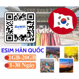 eSim Du lịch Hàn Quốc Alowifi Gói DataSim kích hoạt qua QR codekhông phải tháo lắp bảo hành 24/7