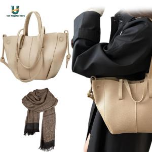 PU Leather Versatile Shoulder Bag Solid Color All-Match Armpit Bag Large Capacity Elegant Tote Handbag Travel Shopping Handbag [Ueb Flagship Store]