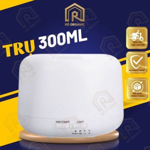(HCM) Máy Khuếch Tán Máy Xông Tinh Dầu Trụ Tròn 300ml Tạo Hương Thơm Tăng Độ Ẩm Giảm Stress - Rô Organic