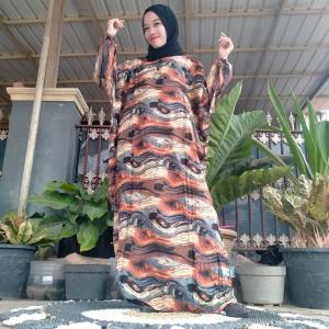gamis kaftan rayon viscose premium/gamis kaftan motif abstrak