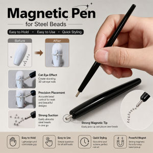 Magnetic Beads Pen For Nail Art/Nail Magnetic Stick Tool For Salon & Home/Manicure Precise Beads Control/Ideal For Nail Artists