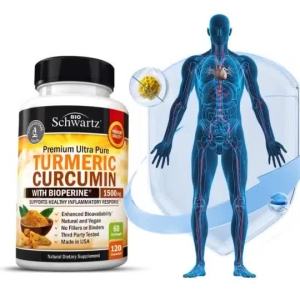 Turmeric Curcumin Supplement High Potency Antioxidant Relieves Inflammation & Joint Cartilage Pain Vegetarian Capsules - 30/60/120 Count