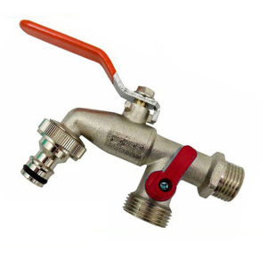 1/2 Two Way Faucet 1 In 2 Out Double Valve with One Washing Machine Nozzle Tap