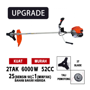 REAIM Mesin Potong Rumput 4 Tak Brush Cutter 52CC Mesin Pemotong Rumput Powerfull Gendong Bensin