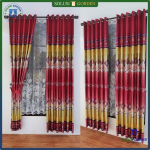 gordeng ruang tamu mewah dan tebal Kain Blackout Import Glossy Motif Minimalis