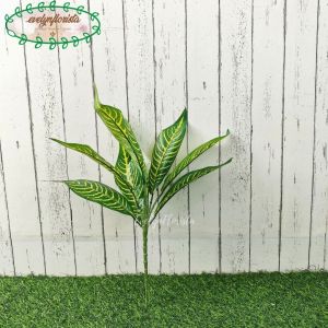 Daun Hias Imitasi Daun Aglonema Motif Zebra List Kuning X9 Hiasan Dinding Rumah Hiasan Cafe Aesthetic