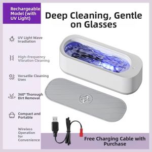 Multifunctional Ultrasonic Jewelry Cleaner Lightweight High-Frequency Vibration Wash Cleaner Makeup Brush Cleaning Cordless Ultrasonic Cleaning Machine Home