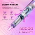 Nail Drill Electric File: 40000RPM Professional E File Kit E File Machine Filer for Shaping, Buffing, Removing Acrylic Gel Nails, Manicure Pedicure Kit with 12Pcs Nail Bits, Home Salon Use. 