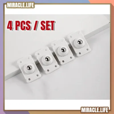 (4 pcs/set) Mini Self Adhesive Wheel Roller 360 Rotating Stainless Steel Universal Pulleys Swivel Castel Furniture DIY