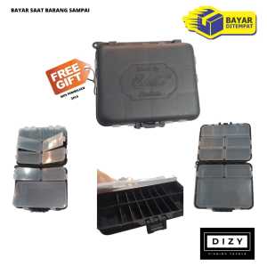 Kotak Pancing Mini Banyak Sekat Bisa Diatur Besar Kecil 11X3X8CM Hitam