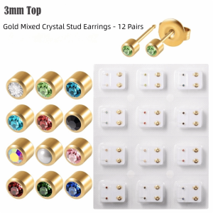 HEALMEYOU Stainless Steel Ear Piercing Tool Kit 3mm/4mm TOP Stars Ear Piercing Tool Home Piercing Use Minimalist Rhinestone Stud Earrings Ear Piercing DIY