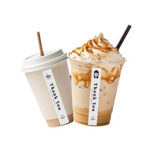100Pcs Tea cup black rectangular thank you sticker gift box seal mini label sticker water cup jar decoration