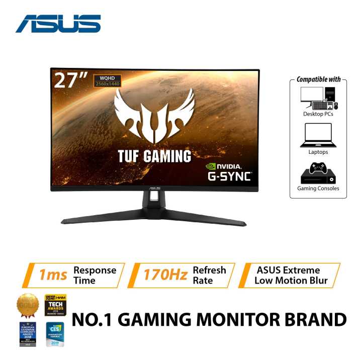 Asus TUF Gaming VG27AQ1A Gaming Monitor, 27inch WQHD (2560 x 1440), IPS