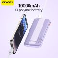CCC Awei P53K High-capacity power bank 10000mah compact ultra-thin ultra-light power bank 2 charging ports in 2 charging port good quality high-end battery core included 3C Battery Can be taken on the plane. 