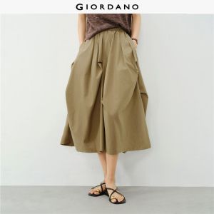 Giordano Women Irregular ruched midi skirt Free Shipping 18466523