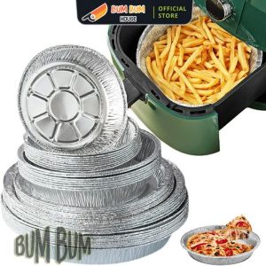 Bộ 20 khay giấy bạc tròn nhiều kích thước đường kính 18cm 20cm 23cm dùng lót nồi chiên không dầu khay đựng làm khoai tây chiên Đĩa Nhôm khuôn giấy bạc lót nồi nướng đa năng đĩa giấy bạc đi du lịch cắm trai picnic