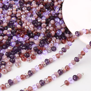 Mixed Color Series Roundel Faceted Crystal Glass Beads Round Loose Spacer Beads For Necklace Bracelet DIY Jewelry Craft Making Accessories