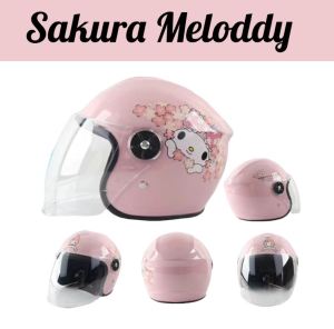 #Readystock Helmet Motorcycle for Big Kid Half Face Plain Colour Topi Keledar Kanak Kanak Child Helmet With Visor