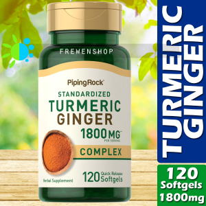 STANDARDIZED TURMERIC GINGER COMPLEX 1800mg (per Serving) x 120 Softgels with Astragalus and Black Pepper Extract Capsule Supplement