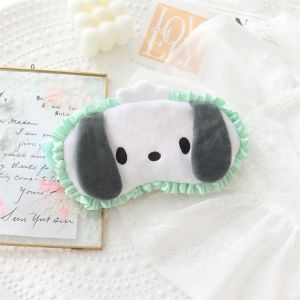 Sanrio Cute Plush Sleeping Eyepatch Cinnamoroll Kuromi Pochacco My Melody Cartoon Anime Light Shield Eye Mask Girl Travel Rest Eye Mask Gift