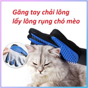 Găng tay chải lông lấy lông rụng chó mèo