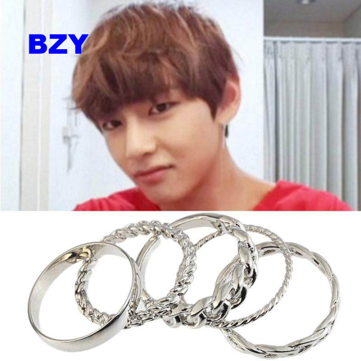 2022 Korean Wave New V Kim Taehyung Same Resin Zircon Ring Y2K Fashion  Acrylic Accessories Celebrity