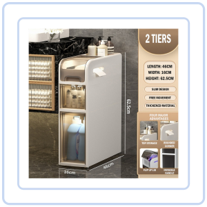 【COZYCASA】Bathroom Slim Storage Cabinet Space-saving Slim Design Storage Rack Multi-functional Bathroom Rack
