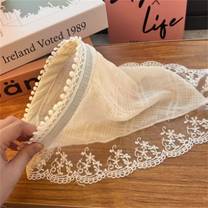 Summer Sweet Lace Headscarf Hair Band Women Vintage Headscarf French Triangle Scarf Street Elegant Headwear Girl Headband
