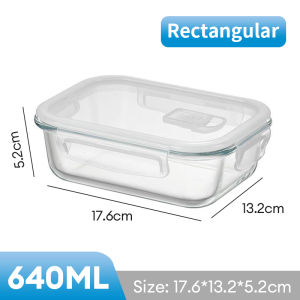 ICIC Glass Crisper Leakproof Microwavable Oven Safe Bento Lunch Box Food Storage With Lid Kitchen Organizer Refrigerator Food Storage