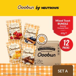 Ooobun Halal Mixed Flavoured Toast Set A (4 Flavours x 3 Packs 60g x 12)
