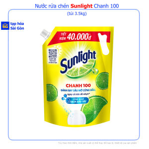 Nước Rửa Chén Sunlight Chanh 100 túi 3.5kg – Đánh bay dầu mỡ sạch bong sáng bóng