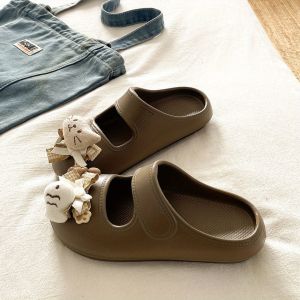 [Free Shipping] 2026 New EVA Clogs With Fun Bow And Fish/Cat Design Comfortable Summer Outdoor Closed-Toe Sandals For Women