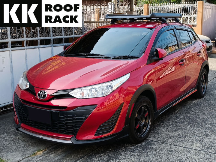 แร็คหลังคา ชุดถาดอลูมิเนียม Toyota Yaris Yaris Ativ 1500 1200 ของใหม่ ไม่เจาะหลังคา