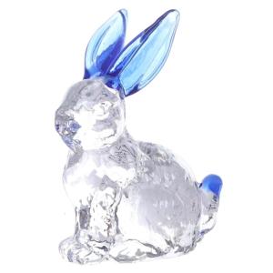 Glass Rabbit Statue Animal Figurine Ornaments for Garden Yard Home Office Table Bedroom Decoration Easter Gift