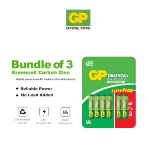 GP GREENCELL Extra Heavy Duty Battery AAA [ Card of 4s / Bundles / Promo Pack ]