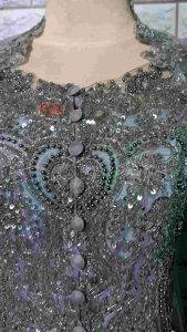 Set Kebaya Akad Nikah Silver: Kebaya Pesta Murah + Longtorso + Rok & Slendang Silver