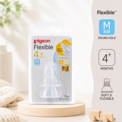 Pigeon Peristaltic Slim Neck Nipple S/M/L/Y/LL (2 Pcs) Baby Bottle Teats