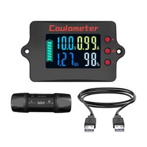 Coulomb Counter Meter 8-120V 50A coulometer Vôn kế Ampe kế thiết bị kiểm tra dung lượng phát hiện chính xác hai chiều