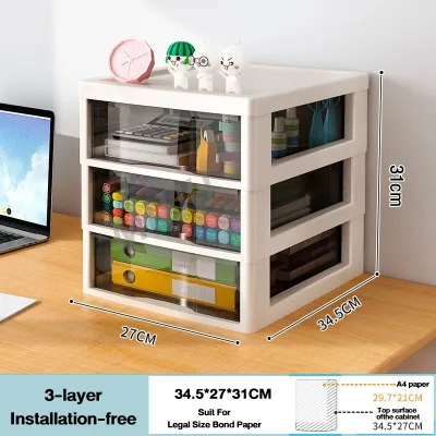 Multi-layer Drawer Storage Cabinet with Wheels Mobile Organizer for Home Office