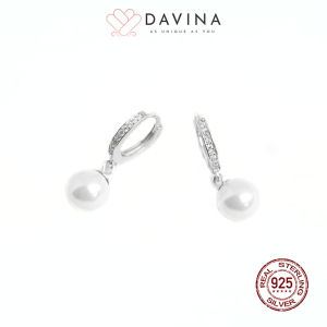 DAVINA Ladies Ocena Earrings Sterling Silver 925 - Anting Wanita Perak S925 Mutiara Hoop Hoops