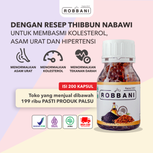 Robbani Obat Asam Urat Kolestrol Darah Tinggi  Hipertensi Stroke Herbal Ampuh Halal Bpom