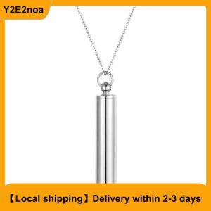 【Local shipping】 Stainless Steel Bottle Cremation jewelry Cylinder Tube Ash Urn Pendant Necklace