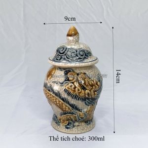 Có video - Chóe thờ rạn nổi họa tiết long cuốn thủy trên ban thờ (hàng VIP)