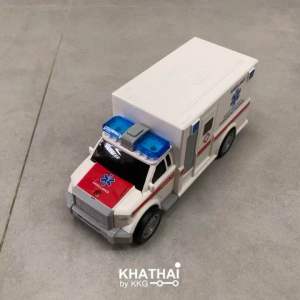 รถพยาบาลของเล่น รถพยาบาลเล่น รถฉุกเฉิน 1:20 ล้อระบบ Friction รถของเล่น เล่นง่าย WY-670A