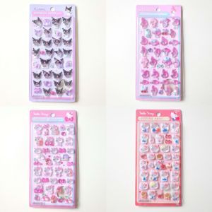 Sanrio Stickers 3D Bubble Cinnamoroll My Melody Hello Kitty Waterproof Phone Case Decals DIY Decor