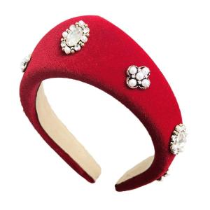 Womens Black Plush Headbands with Pearls Detail Fashion Headbands Comfortable Hair Accesories for Stylish Holiday Looks