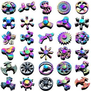 Magic Cube Fidget Spinner Toy Rotating for Kids Gyro Fingertip Hamburger Bean IQ Game