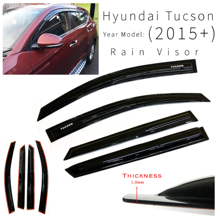 CPA HYUNDAI TUCSON 2015 2016 2017 2018 2019 2020 2021 2022 2023 RAIN VISOR WINDOW VISOR DEFLECTOR (1.8MM) (6605)